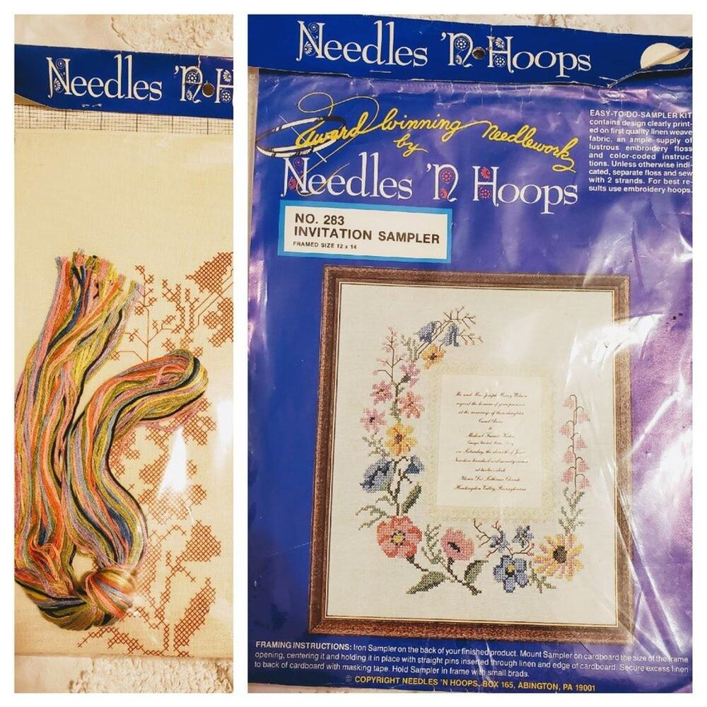 Vintage NEEDLES N THINGS vintage invitation sampler Nib